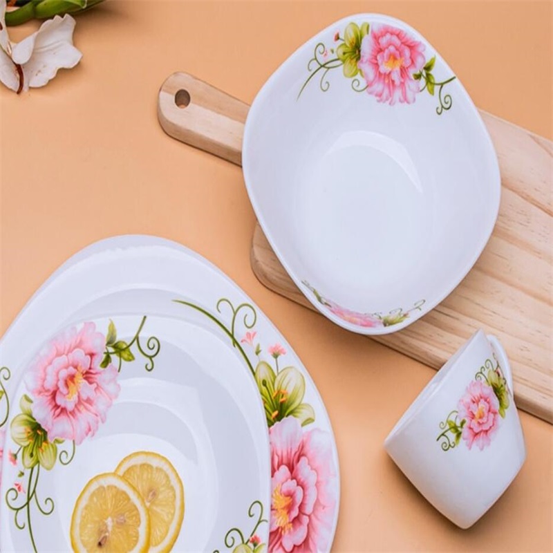 16F &Square Dinner Set Heat Resistant Opal Glassware