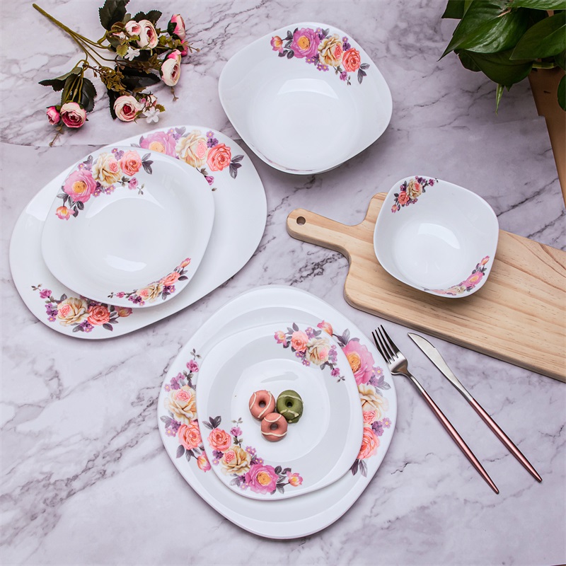 20F &Square Dinner Set Heat Resistant Opal Glassware