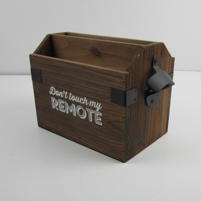 Fából készült távirányító Caddy üvegtárral