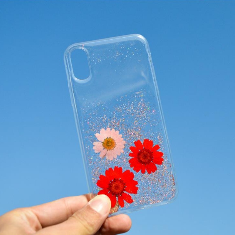 Gyártó Egyedi divat Apple iPhoneX különleges száraz virág, amely egy kis friss virágcsepp tokját hordozza