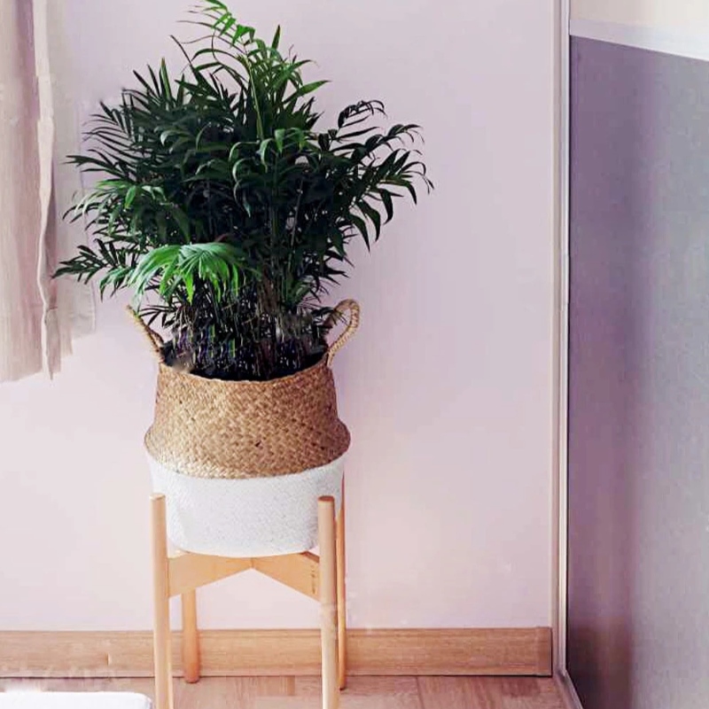 Lakberendezés virágcserép állvány oválisan lógó tengeri fű tároló kosár