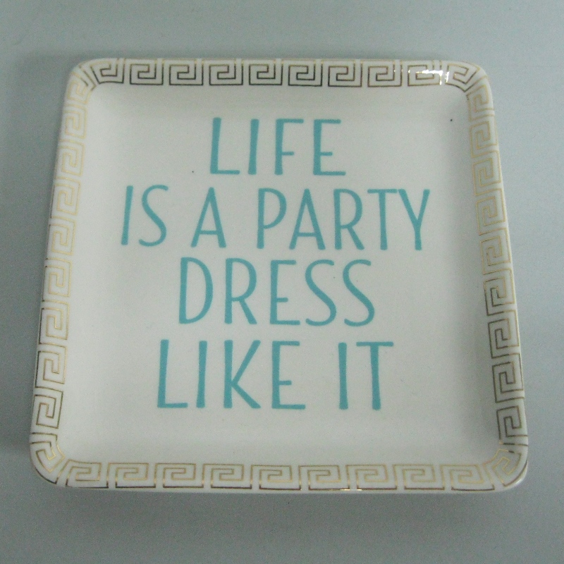 Arany fémdecal kerámia lap Dinner Plate Dekorációs rendszám 4.5