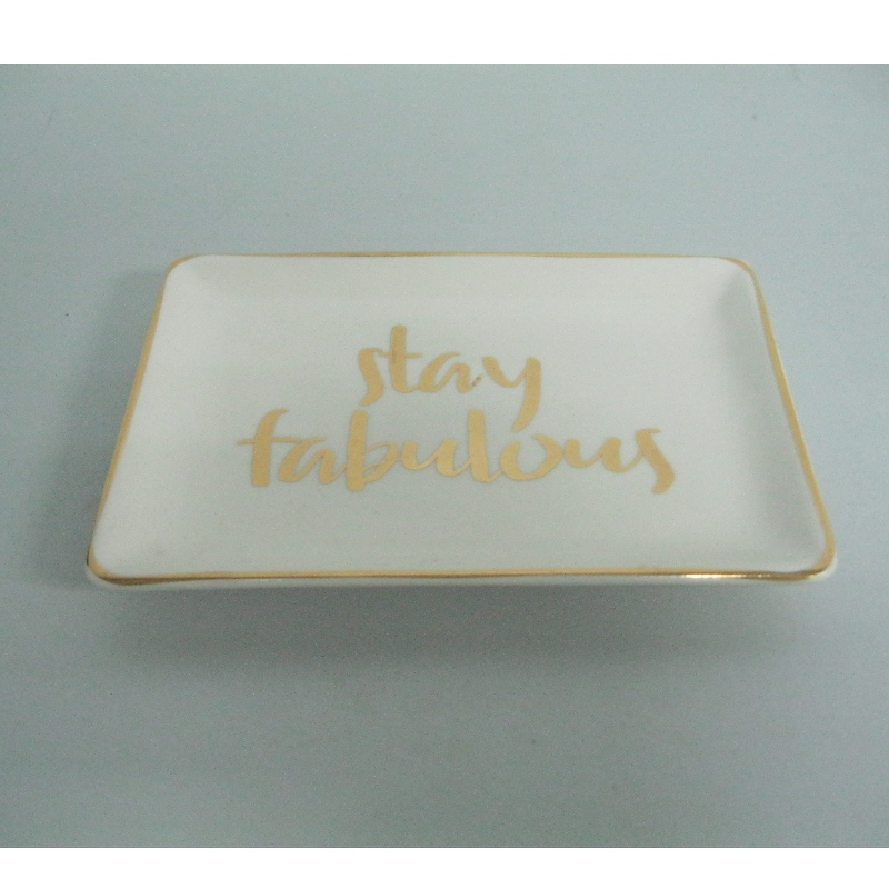 Gold Rimmed Ceramic Food Service Plate Defication Plate 4\\\