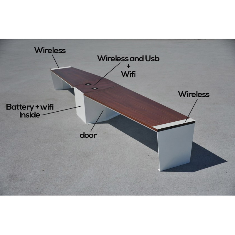 Energy Saving Custommed Color Shape Smart Solar Powered Bench