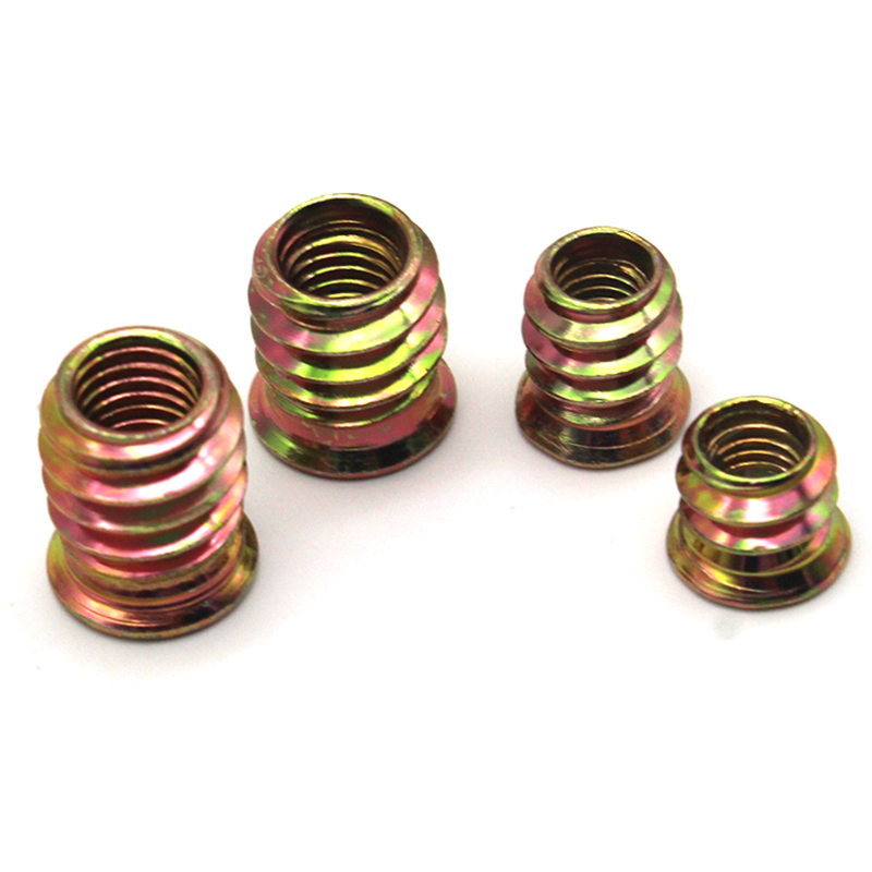 M6 M8 M10 Sárga cink, süllyesztett meghajtó betét anyacsavar, fa bútorokhoz