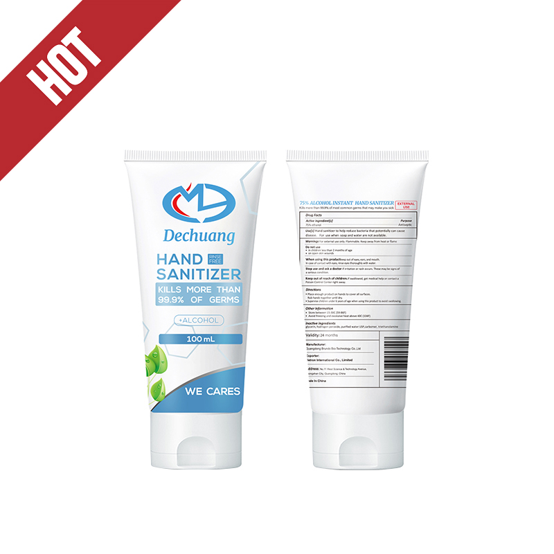 100ml 75% Nem mosott alkohol azonnali kézfertőtlenítő gél