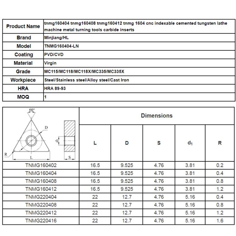 Forgótányér: tnmg160404 tnmg160408 tnmg160412 tnmg 1604 cnc indexelhető cementált volfrám esztergagép fém eszterga szerszámok keményfém betétek