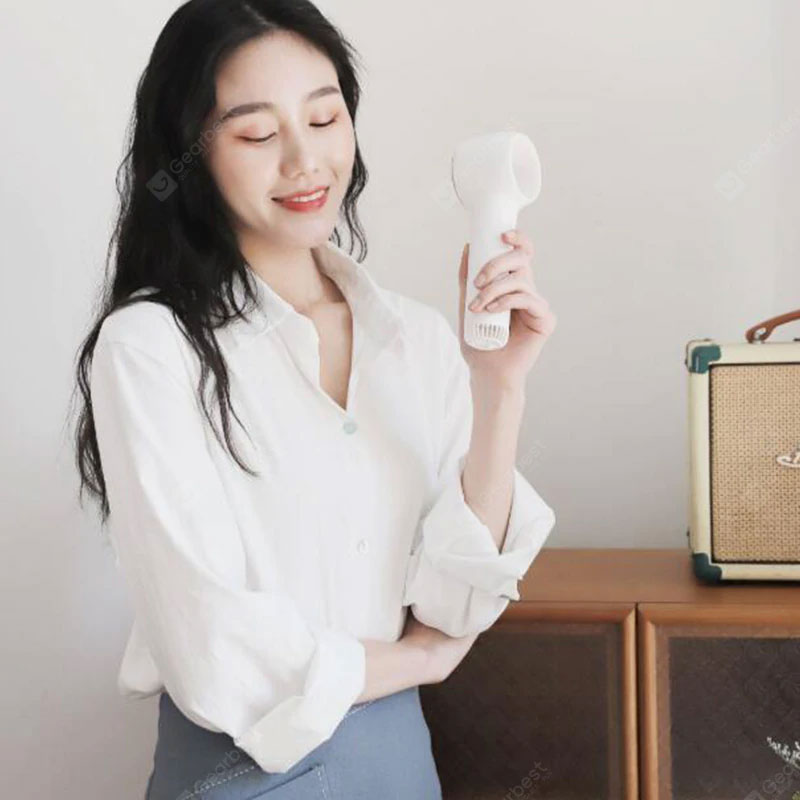 Juntaitong MiNi kézi pengék nélküli ventilátor Bladeless biztonság Erős szél alacsony zajszintű gyönyörű és hordozható vándorú autós utazási ventilátorok - Fehér