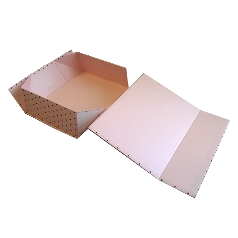 Rózsaszín összecsukható doboz mágneses zárással tartósan tárolható tárolódobozzal
