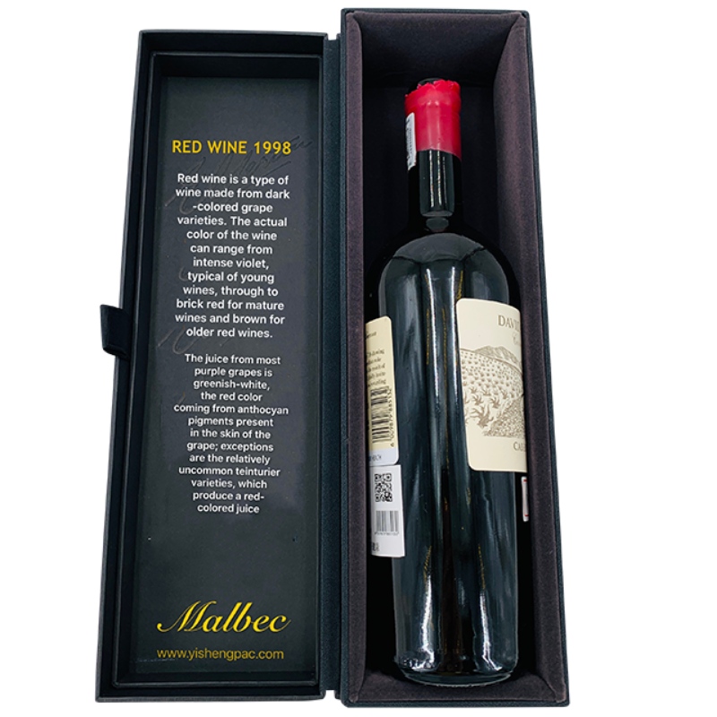 Luxus egyedi borosdoboz, fekete EVA belsejében