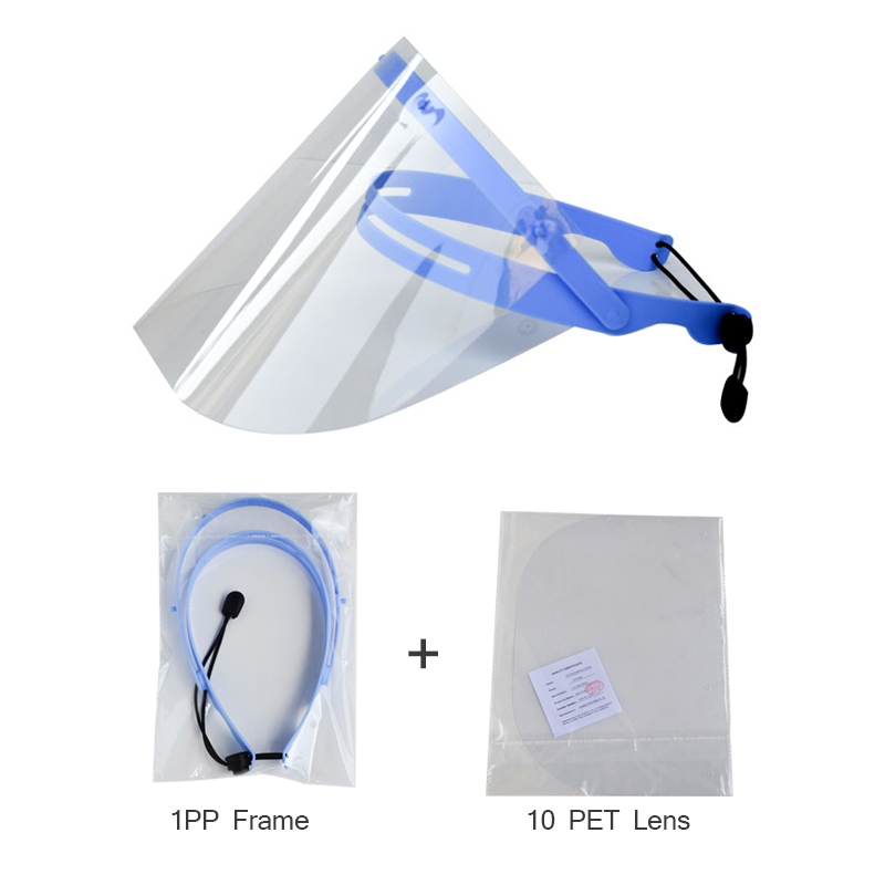0,25 mm-es fogászati ​​anti-köd állítható anti-splash arcvédő 10 filmmel