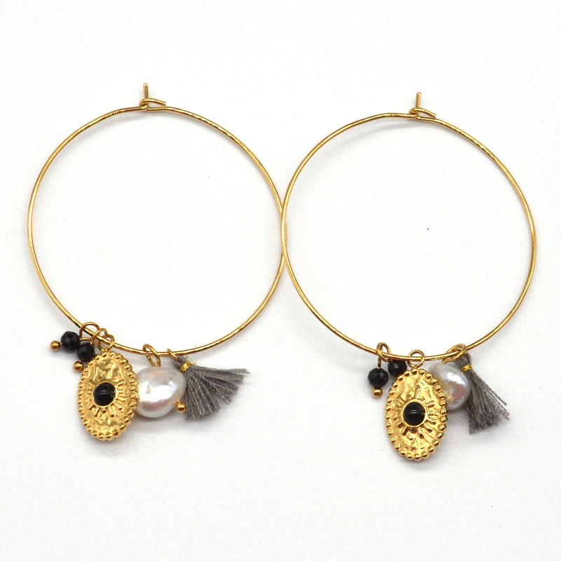 Rozsdamentes acél arany klasszikus csiszolt kerek cső fülbevalók, Kína Ruifanbao ékszerfeldolgozó gyár