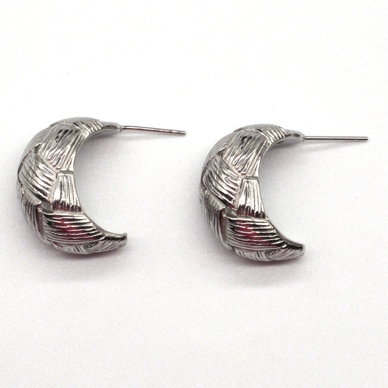 Ezüst fülbevalók női kerek vésett twill fülbevalók, Kína Ruifanbao ékszerfeldolgozó gyár