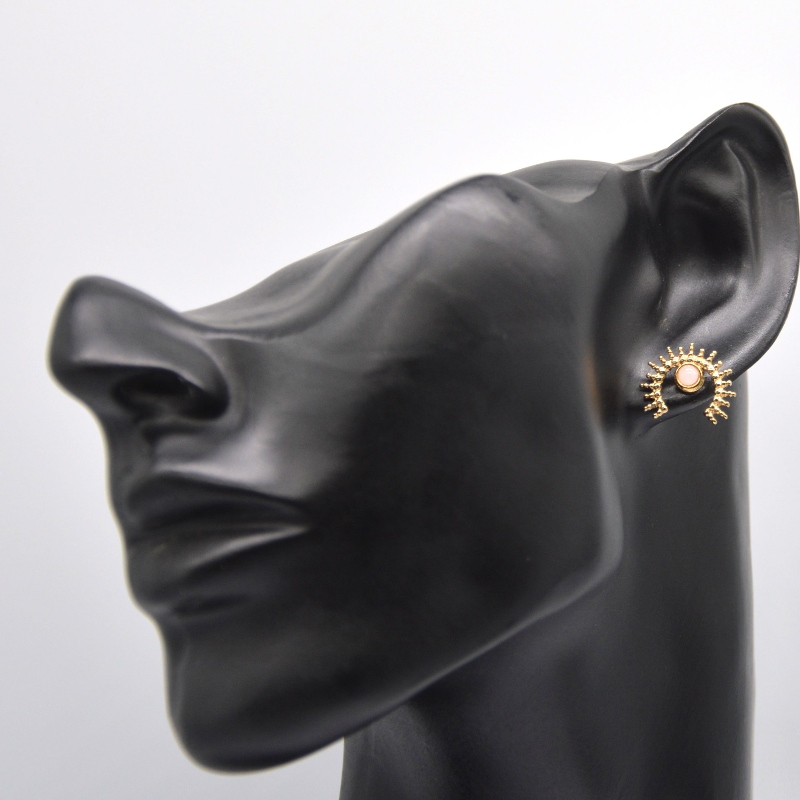 Aranyozott achát fülbevalók, rozsdamentes acél arany női fülbevalók Kína Ruifanbao ékszerfeldolgozó gyár