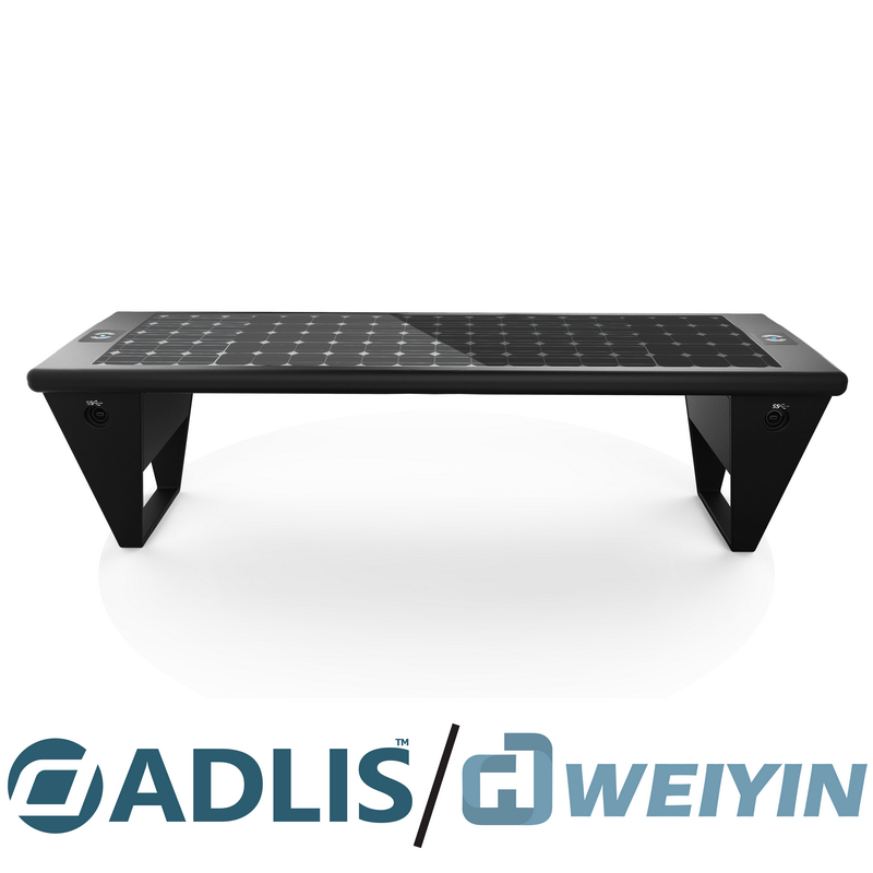 Bluetooth Free WiFi USB töltő Wireless Charling Bench with Solar Panel
