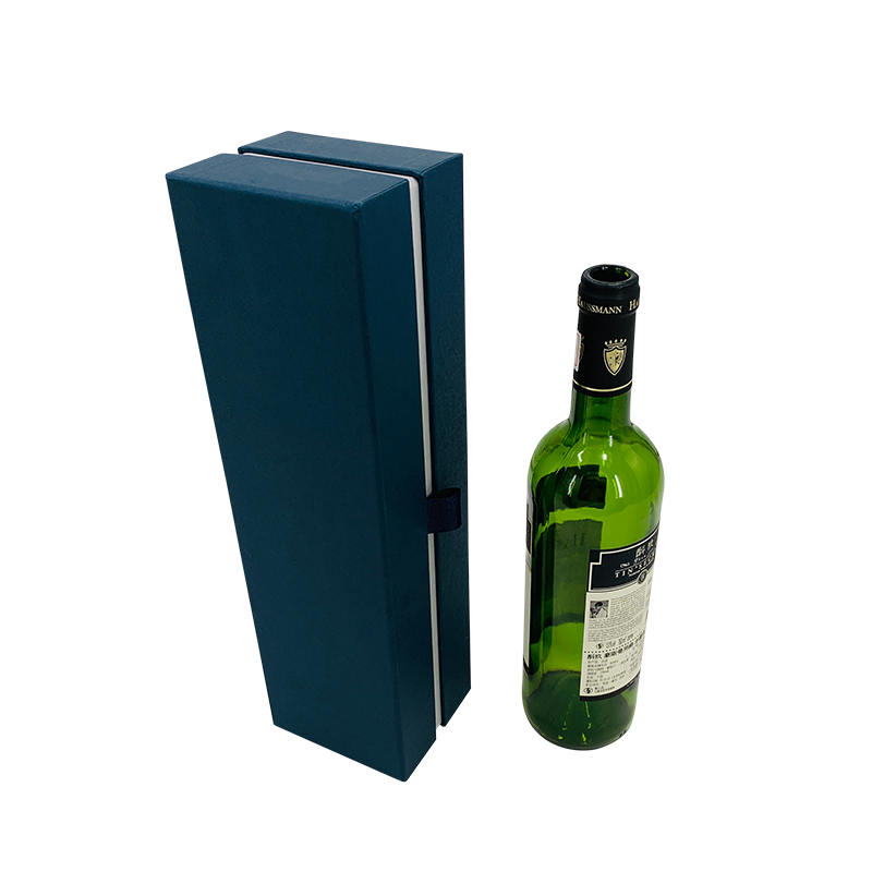 Sötétkék bor díszdoboz pezsgős díszdoboz luxus és elegáns