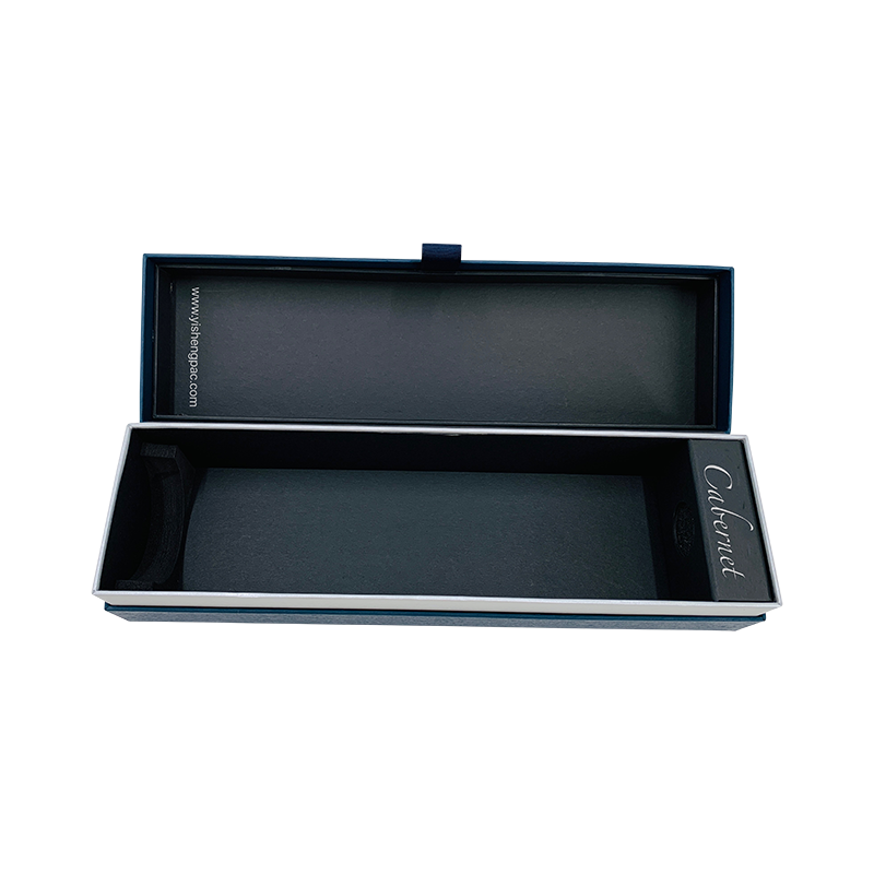 Sötétkék bor díszdoboz pezsgős díszdoboz luxus és elegáns