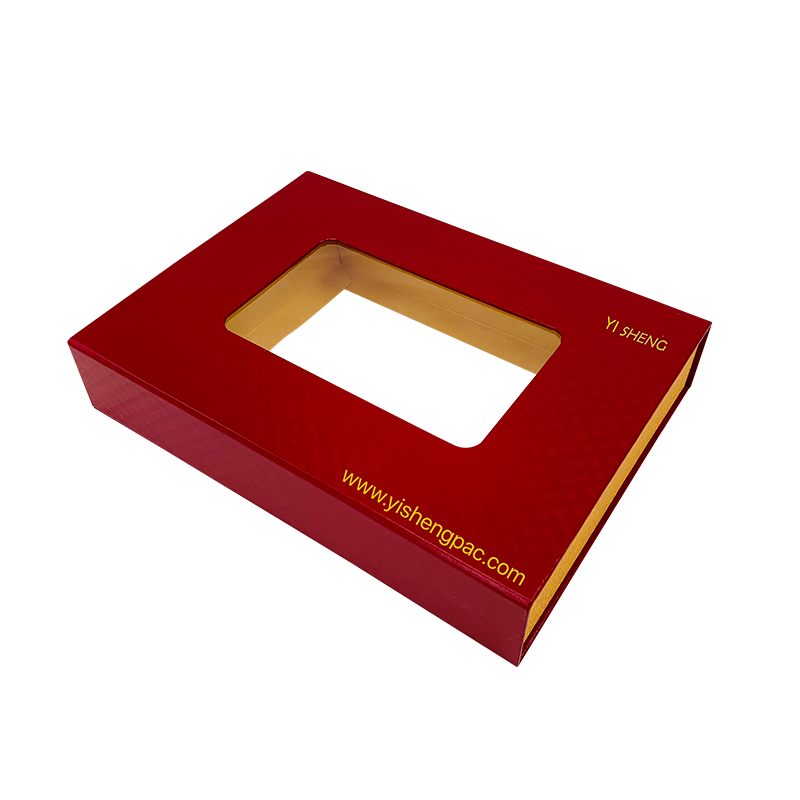 Red Gift Box Foil Improved Logo PVC ablak