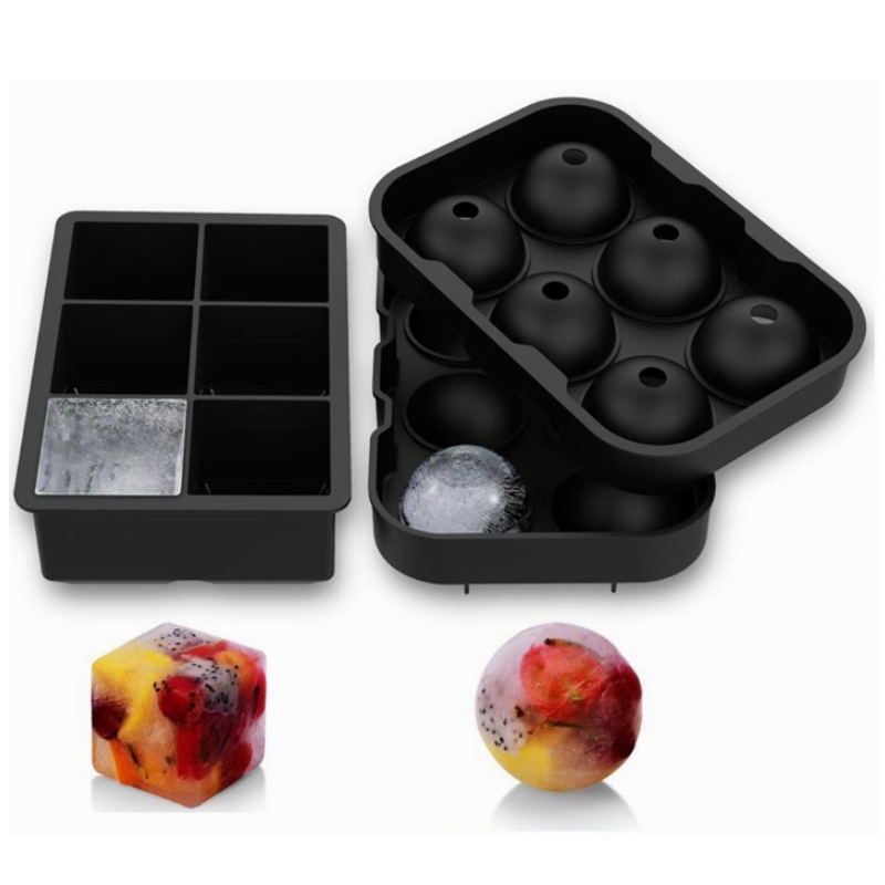 Szilikon jégdoboz készlet 6 6 jégrács 2 darab whisky jégtömb penészgombával