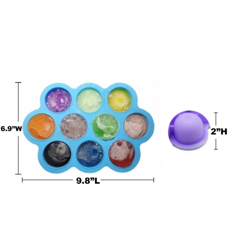 Szilika gél 10-es lyukú kiegészítő élelmiszer-dobozos jégkészítő doboz jégkocka öntőforma csecsemő kiegészítő élelmiszer-doboza