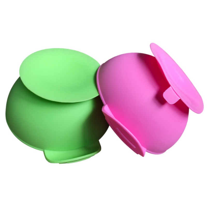 Szilikon integrált ovális mosolygótányér Silicone Baby Bib gyermek mosolygós tányér