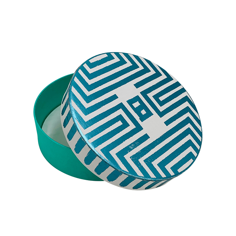 Kerek csomagolási doboz díszítésekhez, Ékszer Sky Blue Foil bélyegzéshez