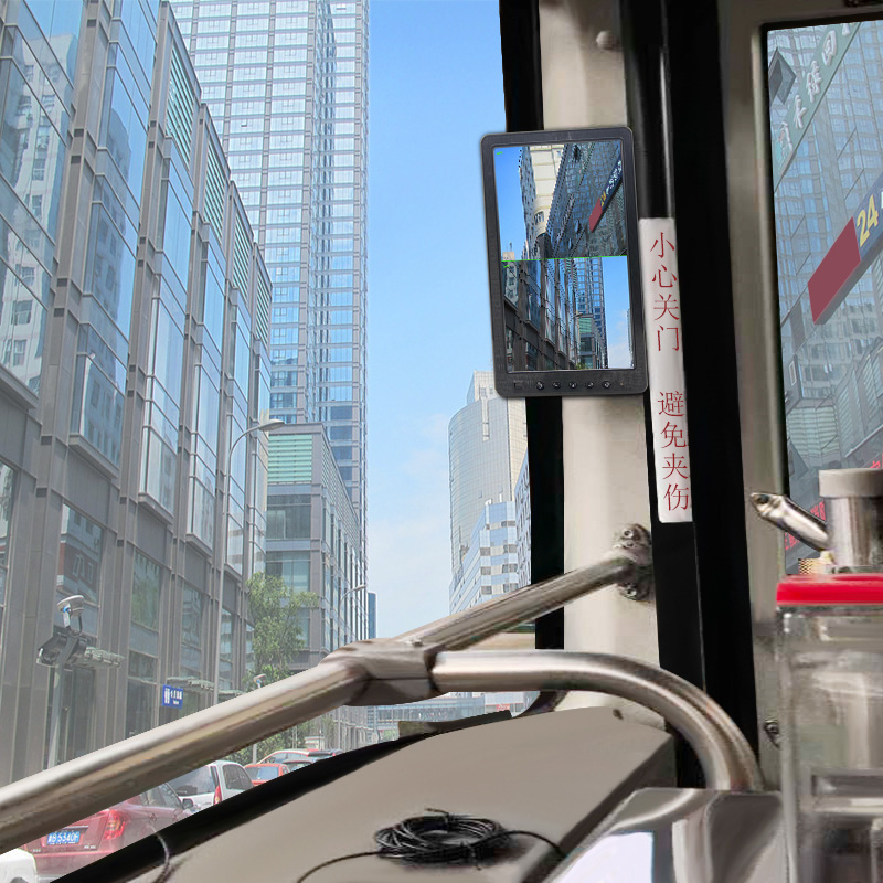 Jármű teherautó busz autóbusz kamera 10,1 hüvelykes visszapillantó tükör DVR monitor rendszer elülső hátsó videó kijelző felvétele