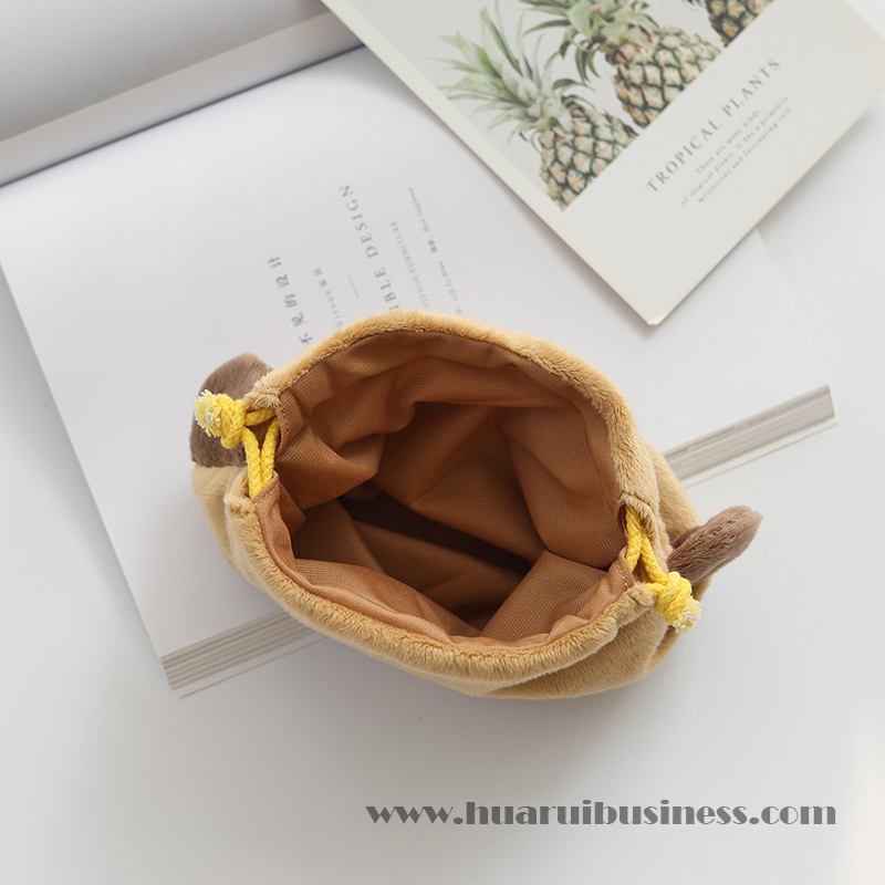 rövid gyapjúmedve és róka vonósávos plüsszsák,vonózsinór tároló zsák,kozmetikai zsák,