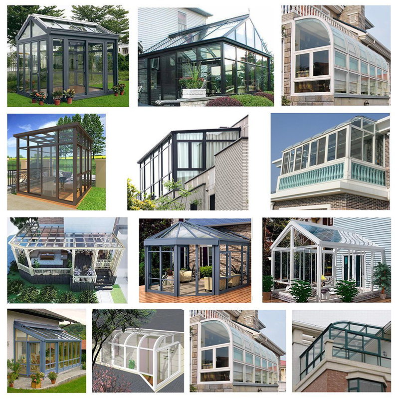 Többfunkciós használt vakok szigetelt Üvegház Nappali Szakértő Panelek Üvegház Portálható Alumínium Sunroom New Design High Quality Lowes Sunsons Glass Green House