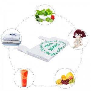 Komposztálható biológiailag lebomló bevásárló T-inges zsákok