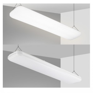 4FT LED Commercial Wrabaround Shop Light Fixture 60W Low Bay Linear Flushmount Office Ceiling [4 lamp 32W Fluoreszcent egyenértékű] 500K Daylight White ETL Listed