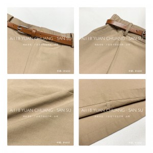 Laza kialakítás Minimalista egyenes stílus Alkalmi Egyszínű pamut és vászon túlméretezett egyedi Midi szoknya 16532