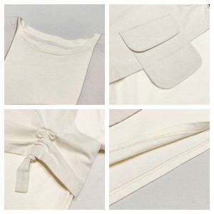 Laza kialakítás Minimalista kerek gallér stílusú varrott ujjú stílus Alkalmi Egyszínű pamut és vászon túlméretezett egyedi 19527-es pólók + mellények