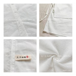 Laza elrendezés Minimalista Keretgalléros stílus Szorított ujj stílus Alkalmi Szilárd színű pamut és ágynemű túlméretezett egyedi 12638 Hamis ټ kétrészes pulóverek