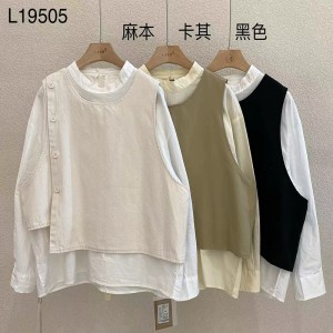 Laza elrendezés Minimalista stílusos, sima, sima, sima, sima színű, ellenőrizve a túlméretezett M505 körgalléros póló + bőrkabát