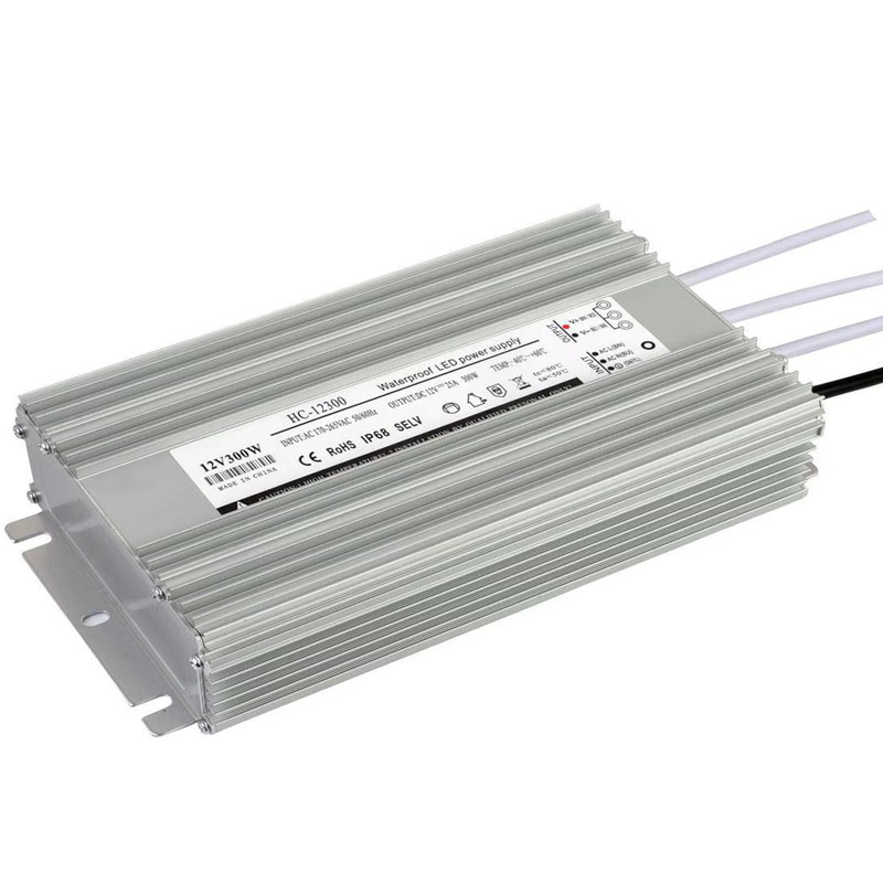 LED-áram-alumínium áramerősség állandó feszültségű vízálló 12v300w tápegység