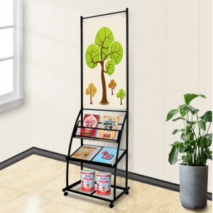 TMJ -549 nagykereskedelmi hordozható padlópor bevonatú fémmagazin kijelző állvány