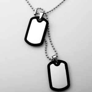 Nagykereskedelmi rozsdamentes acél dupla szilícium kutya címke medál nyaklánc