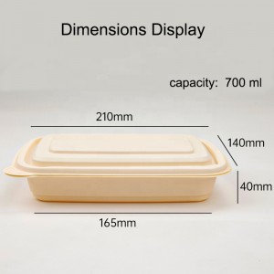 Környezetbarát csomagolás gyorséttermi csomagolóanyag doboz biológiailag lebomló kukoricakeményítő téglalap, élelmiszertartály