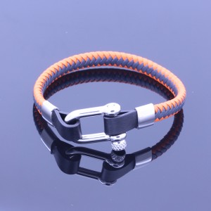 Braided Leather Bracelet Womens karkötő Stainless Steel csuklópánt