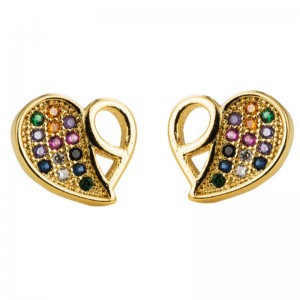 Női európai és amerikai új stílusú virágos pillangó fülbevaló túlzott kreatív trendi inLAID CIRCON szivárvány fülbevalónők