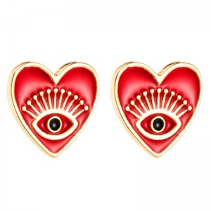 Amazon határokon átnyúló kívánság fülbevalónői európai és amerikai divat ékszerek angyal szemek fülbevaló réz ins szív alakú fülbevalók