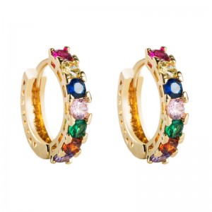 Koreai divat ékszer sárgaréz mikro-inlaid cirkó fülbevalónői ins európai és amerikai temperamentum C-alakú fülbevaló vad fülbevalóknagykereskedelem