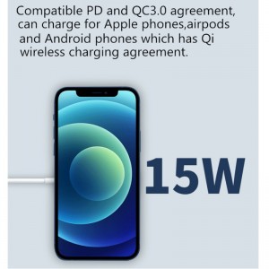 Mágneses MagSafenélküli telefon töltő 15W Hordozható MagSafe töltő Apple iPhone 12 11 Pro Max bestseller termék Amazon forró stílus