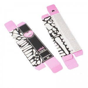 Fekete és rózsaszín művészeti papír szempilla doboznyomtatás