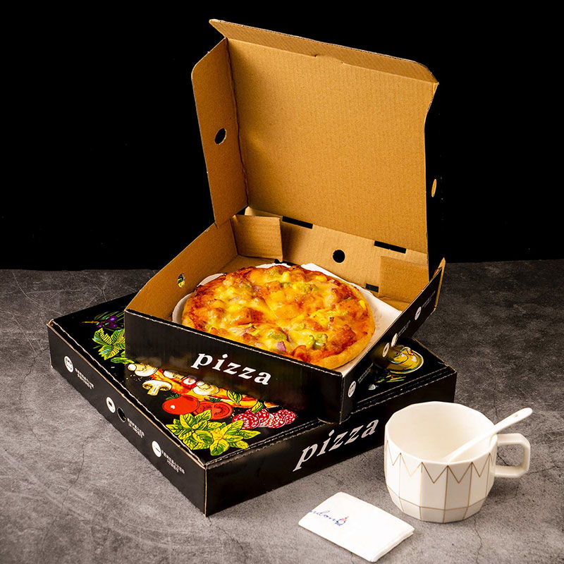Olcsó egyéni logónyomtatási design papír pizza doboz
