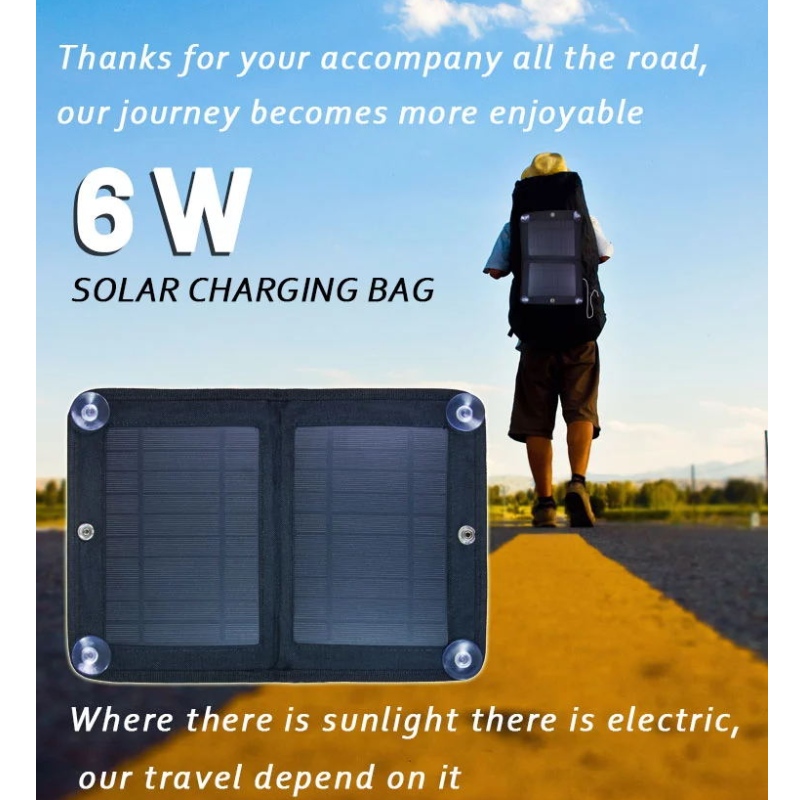Nagykereskedelmi ára 6W összecsukható új technológia Napelemek töltő pénztárca Solar panel táska mobiltelefonhoz