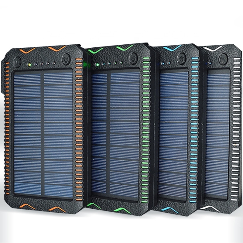 Vízálló Solar Charger Akkumulátor Bank Solar Power Bank 10000 MAh Powerbank Hordozható Lumen LED kültéri árvíz fény