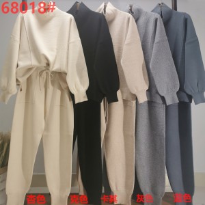 Alkalmi divat trend sokoldalú kötött magasnyak kétrészes öltöny 68018#