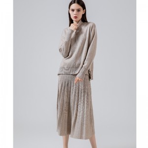 Divat trendek alkalmi sokoldalú levegő kötött rakott szoknya készlet két darab 69022#